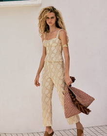 Coen Straight Leg Pants - Embroidered Glitz XS