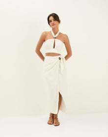 Luna Midi Skirt - Off White XS