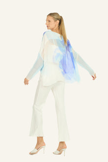 Vanna Top | Azure Morning Glory Print