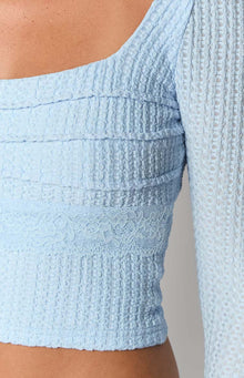 Vida Long Sleeve Top | Light Blue
