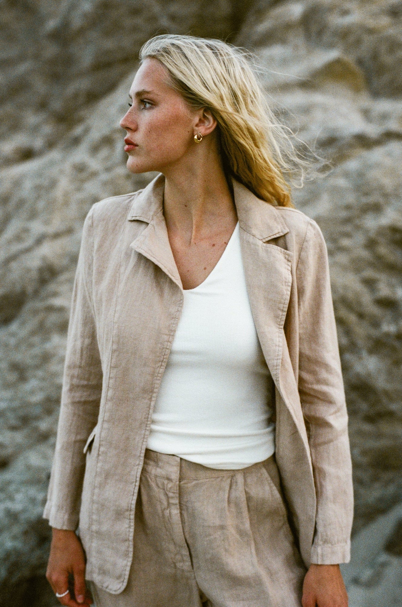 Margaret Linen Blazer | Beige