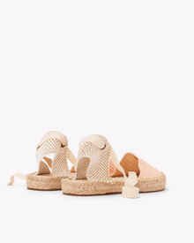 Women's Lauren Lace Up Espadrille | Vichy | Pink - Yellow - Womens Espadrilles - Pink - Yellow - ET2C - 