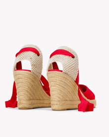 The Marseille Wedge - Classic - Flamenco Red - Women's - Women's Wedge Espadrilles - Flamenco Red - Soludos - 