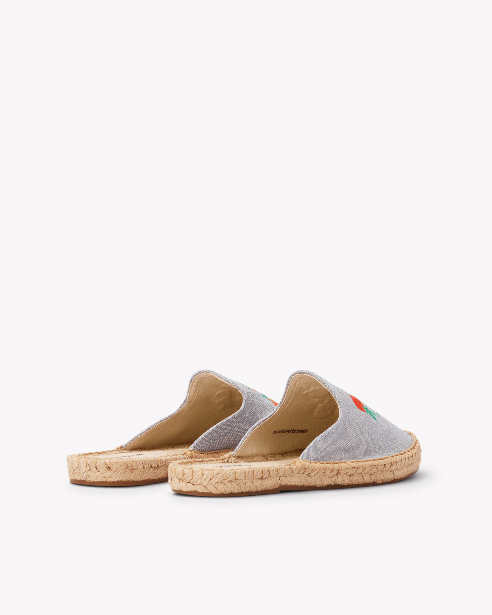 Women's Smoking Mule Espadrille | Embroidery | Oranges - Dolphin Blue - Womens Espadrilles - Oranges - Dolphin Blue - ET2C - 