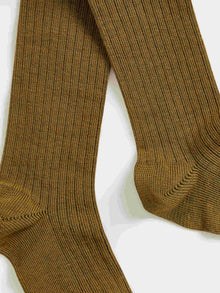Girl | Thomina Ribbed Tights | Green Bronze