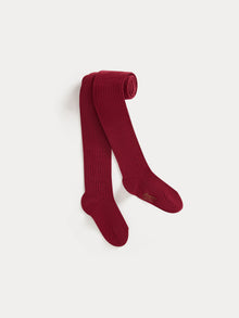 Girl | Thomina Ribbed Tights | Plum