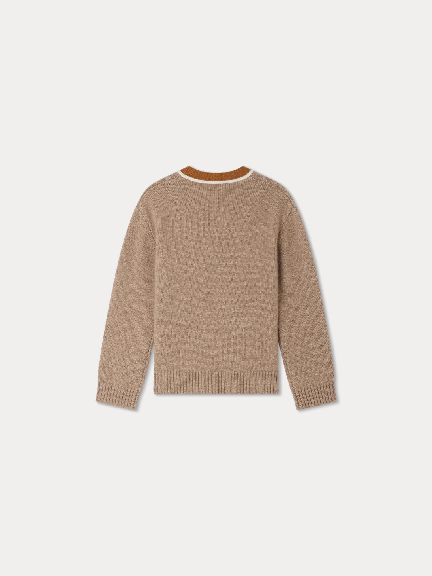 Boy | Garfield Cashmere Cardigan | Beige Stripes