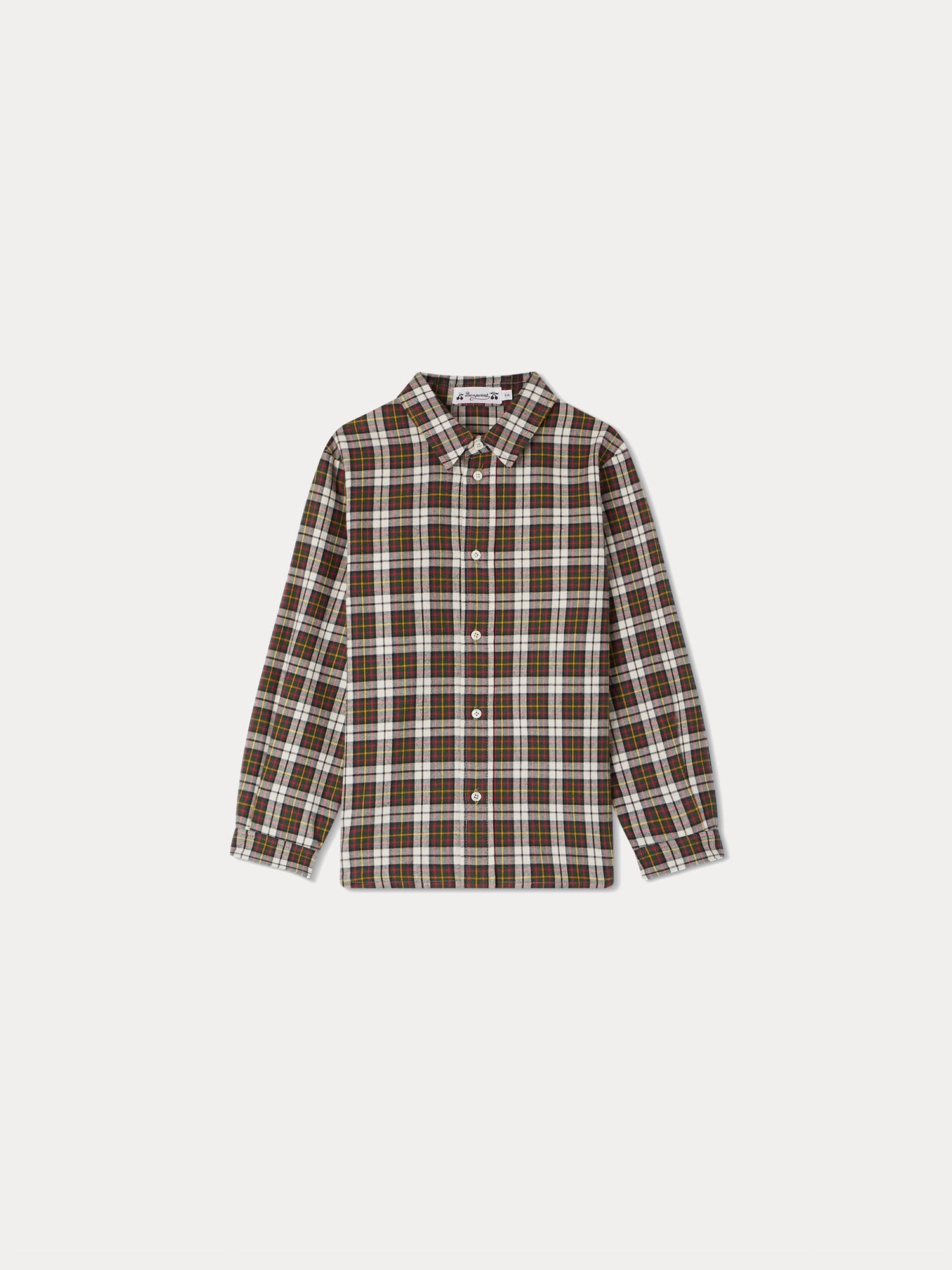 Boy | Daho Shirt With Green Checkers | Dark Green