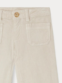 Girl | Junon Pants In White Corduroy | Natural