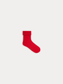 Girl | Thorild Short Red Wide Ribbed Socks | Red