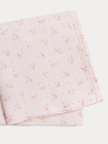 Girl | Doudou Floral Pattern Cloth Diaper | Light Pink