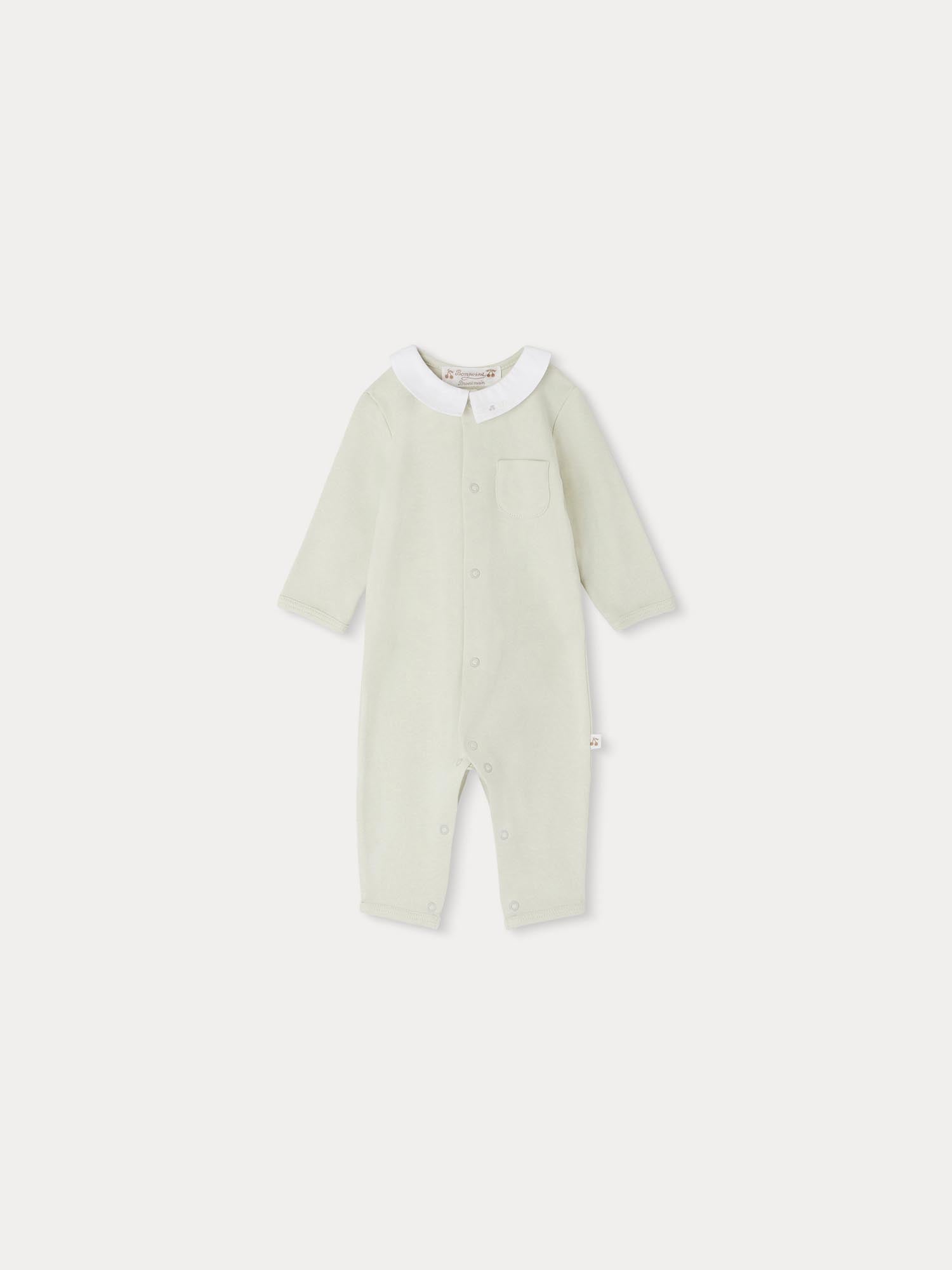 Boy | Anton Embroidered Collar Pajamas | Pebble