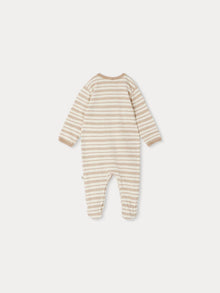 Unisex | Golfo Striped Terry Pajamas | Greyish Mauve