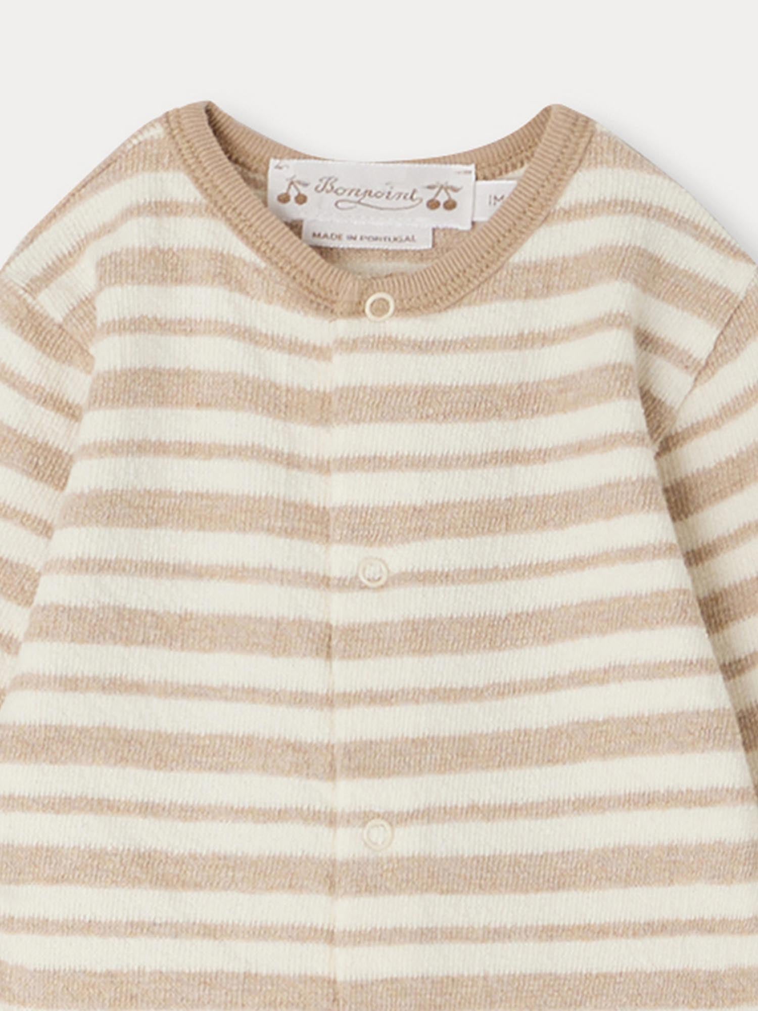 Unisex | Golfo Striped Terry Pajamas | Greyish Mauve