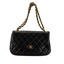 Chanel | Pre-Owned Quilted Lambskin Half Moon Single Flap | Black