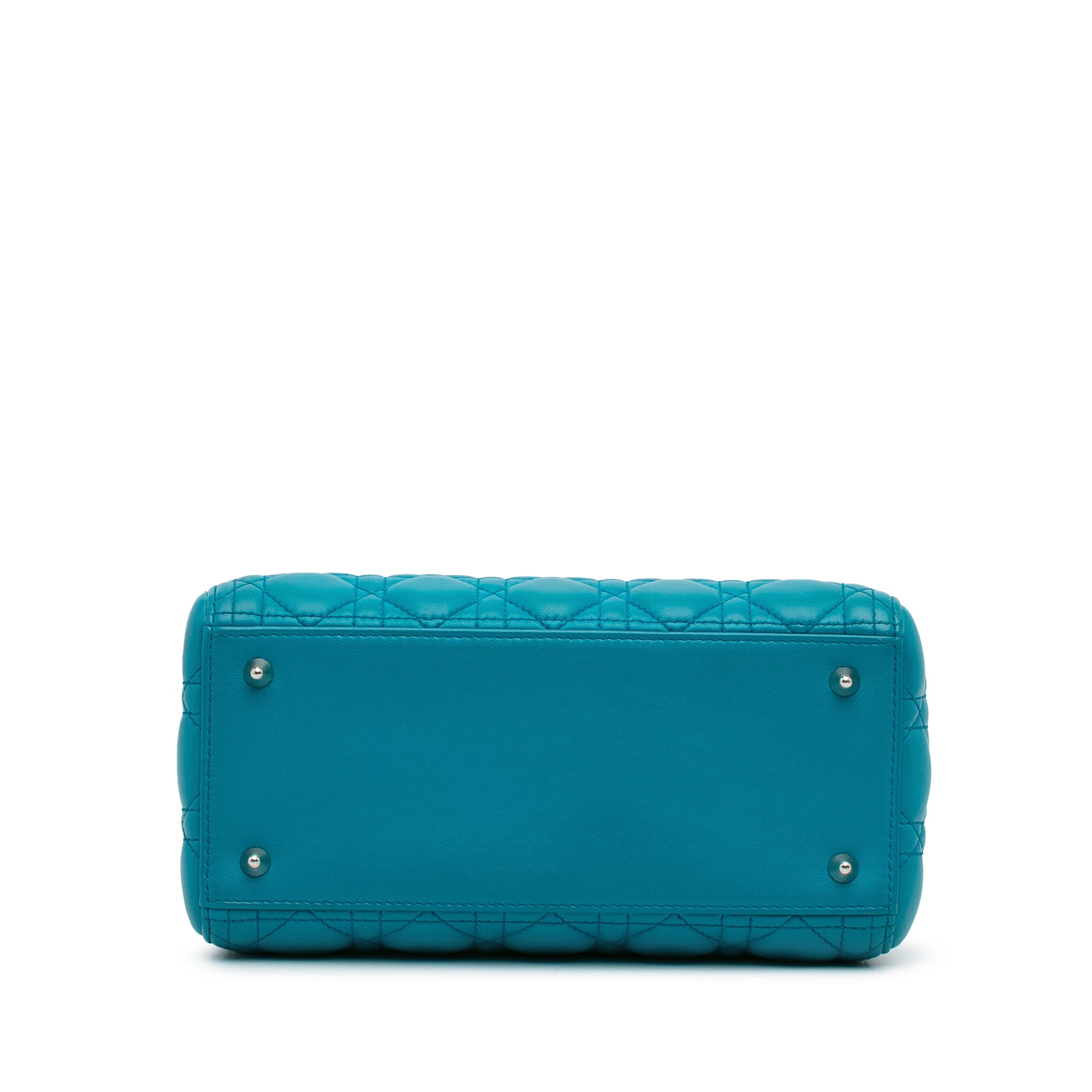 Dior | Pre-Owned Medium Lambskin Cannage Lady | Blue/Turquoise