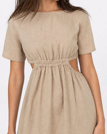 Womens | Boatneck Cutout Dress | Flax