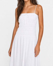Womens | Smocked Midi Dress | White