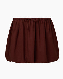 Womens | Air Linen Bubble Mini Skirt | Rum