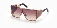Unisex | Wonder Boy Sunglass | Rose Gold - Matte Crystal Brown - Side Lens w /PB Pattern | Dark Brown Gradient w/ Black Mirror
