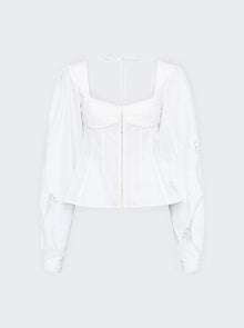 Women | Marine Serre | Regenerated Household Linen Shirt Blouse | White