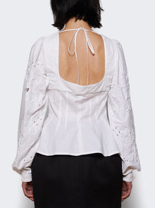 Women | Marine Serre | Regenerated Household Linen Shirt Blouse | White