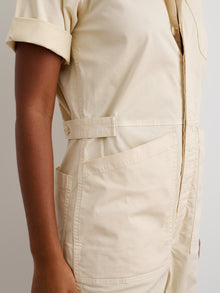 Unisex | Standard Short Jumpsuit | Cotton Twill Oatmilk