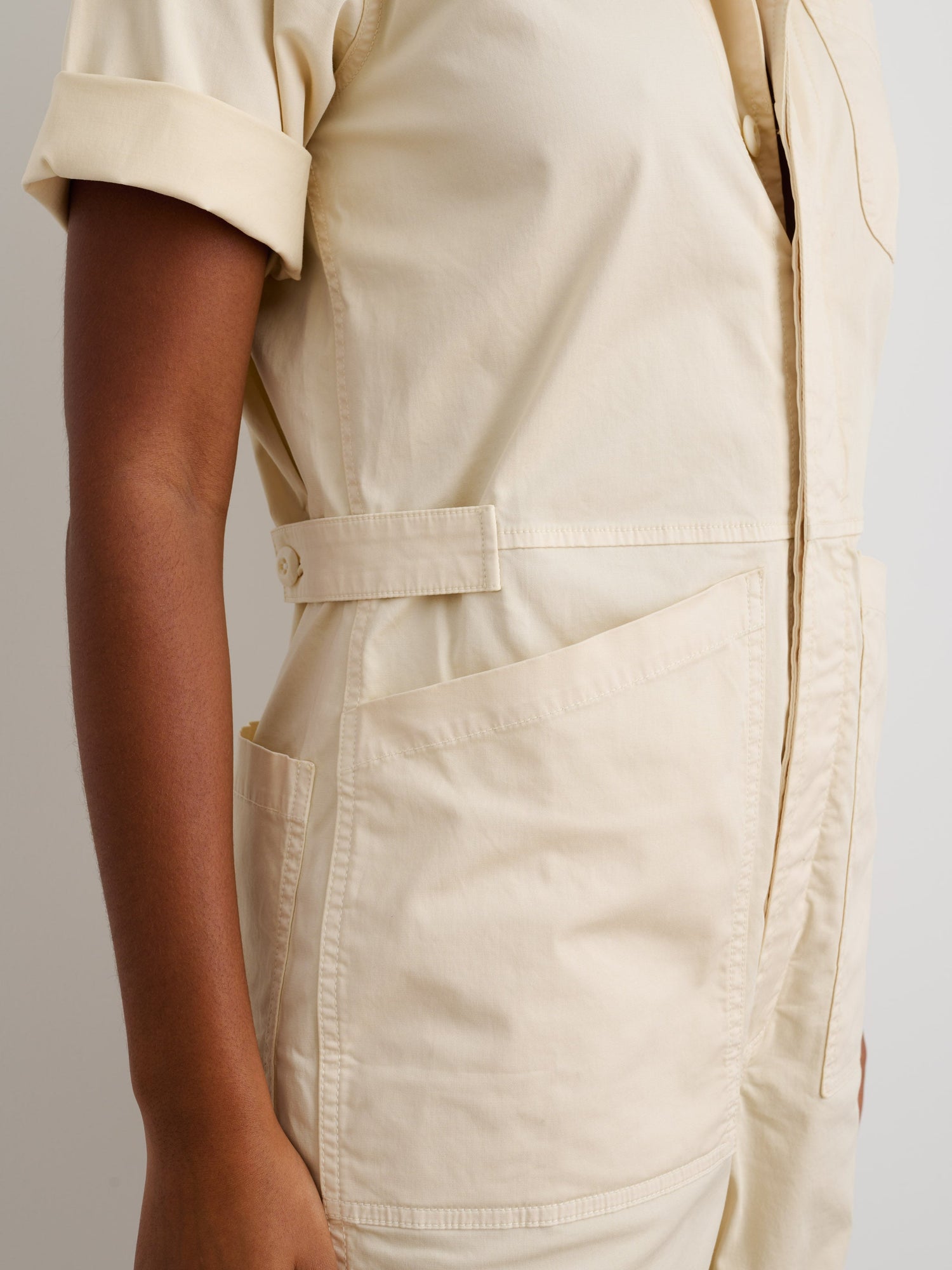 Unisex | Standard Short Jumpsuit | Cotton Twill Oatmilk