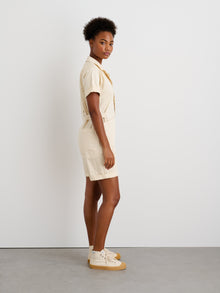 Unisex | Standard Short Jumpsuit | Cotton Twill Oatmilk