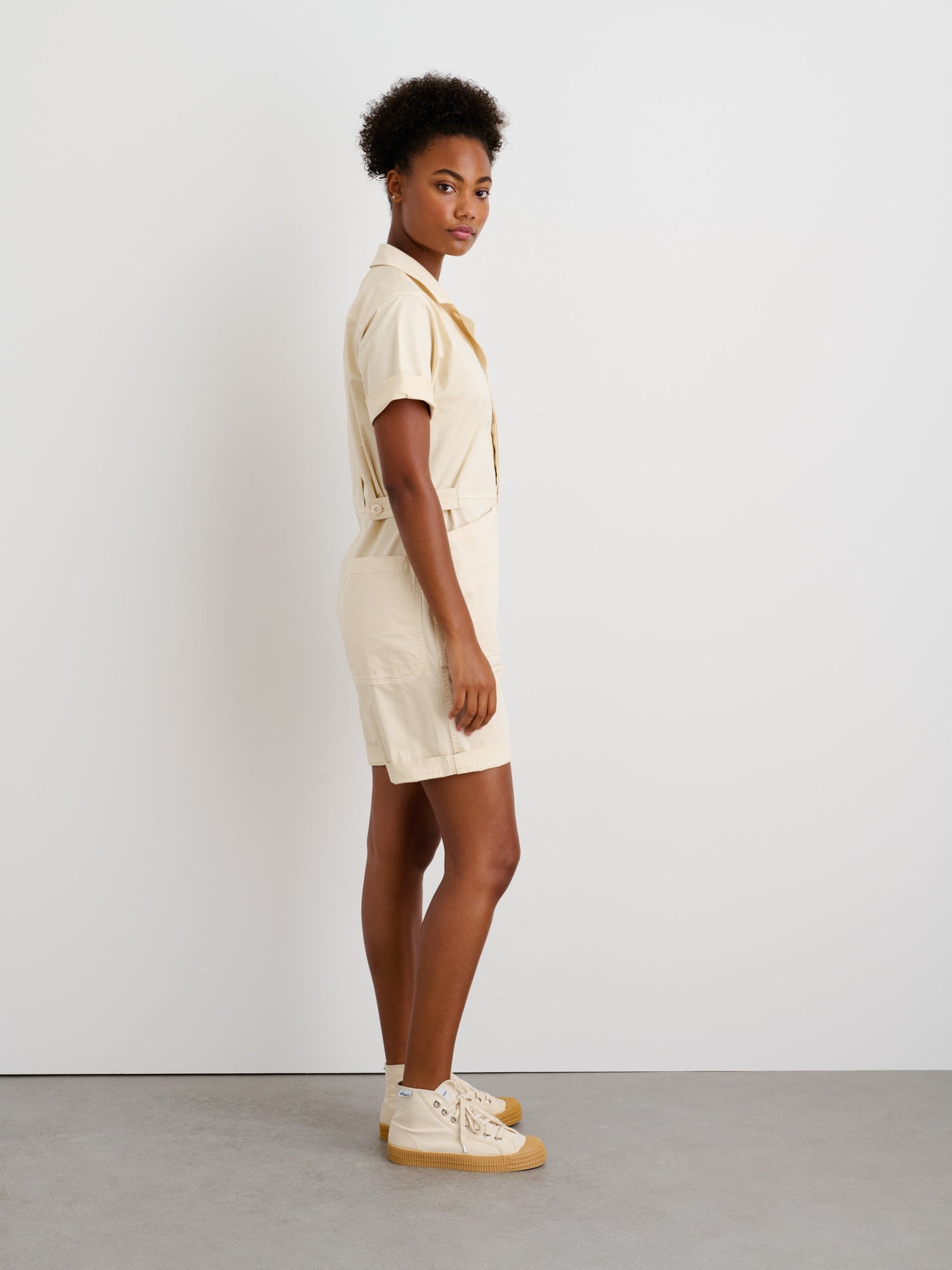 Unisex | Standard Short Jumpsuit | Cotton Twill Oatmilk