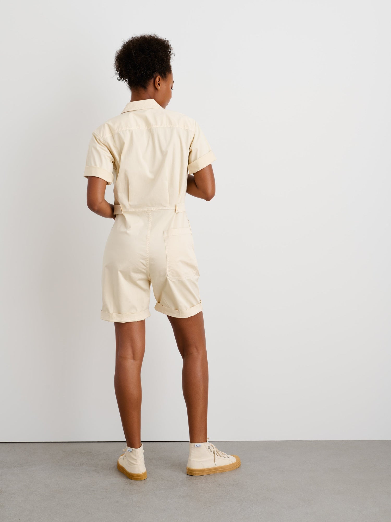 Unisex | Standard Short Jumpsuit | Cotton Twill Oatmilk