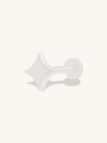 Sparkle Flat Back Earring | Silver Rhodium Plated Brass