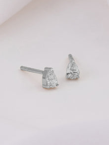 5mm Teardrop Stud Earrings | 5A Grade Cubic Zirconia | Silver Plated Brass