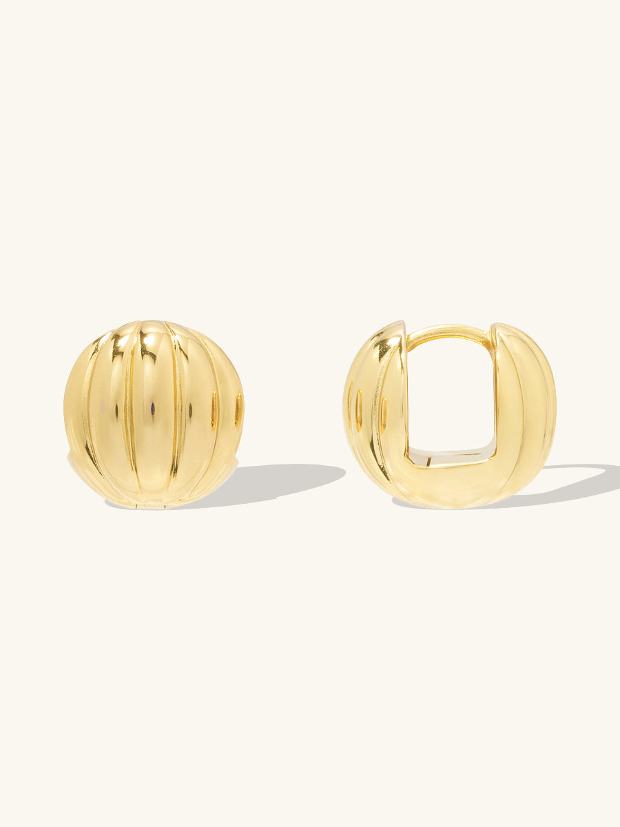 Dome Ripple 11mm Earrings | 14K Gold Plated Brass