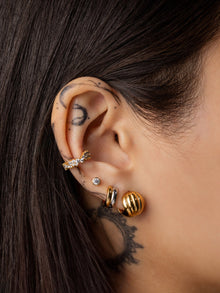 Dome Ripple 11mm Earrings | 14K Gold Plated Brass