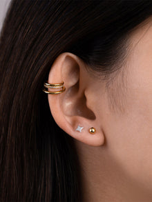 Sparkle Flat Back Earring | Silver Rhodium Plated Brass
