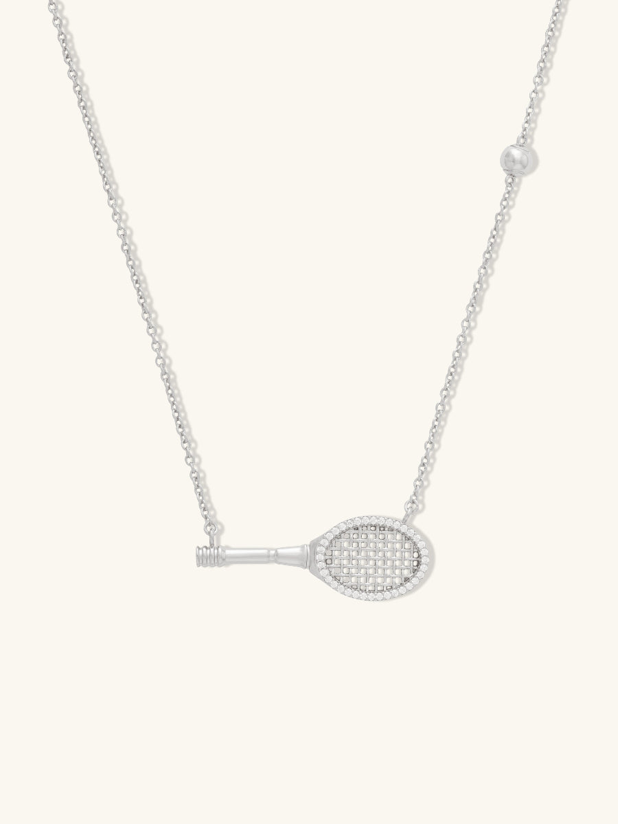 Tennis Your Way Necklace | 5A Grade Cubic Zirconia | Silver Rhodium Plated Brass