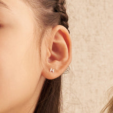 Alphabet Bubble Stud Earrings | Silver Rhodium Plated Brass