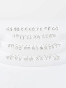 Alphabet Bubble Stud Earrings | Silver Rhodium Plated Brass