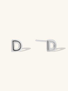 Alphabet Bubble Stud Earrings | Silver Rhodium Plated Brass