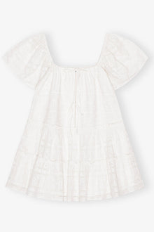 White Broderie Anglaise Layer Dress | Egret
