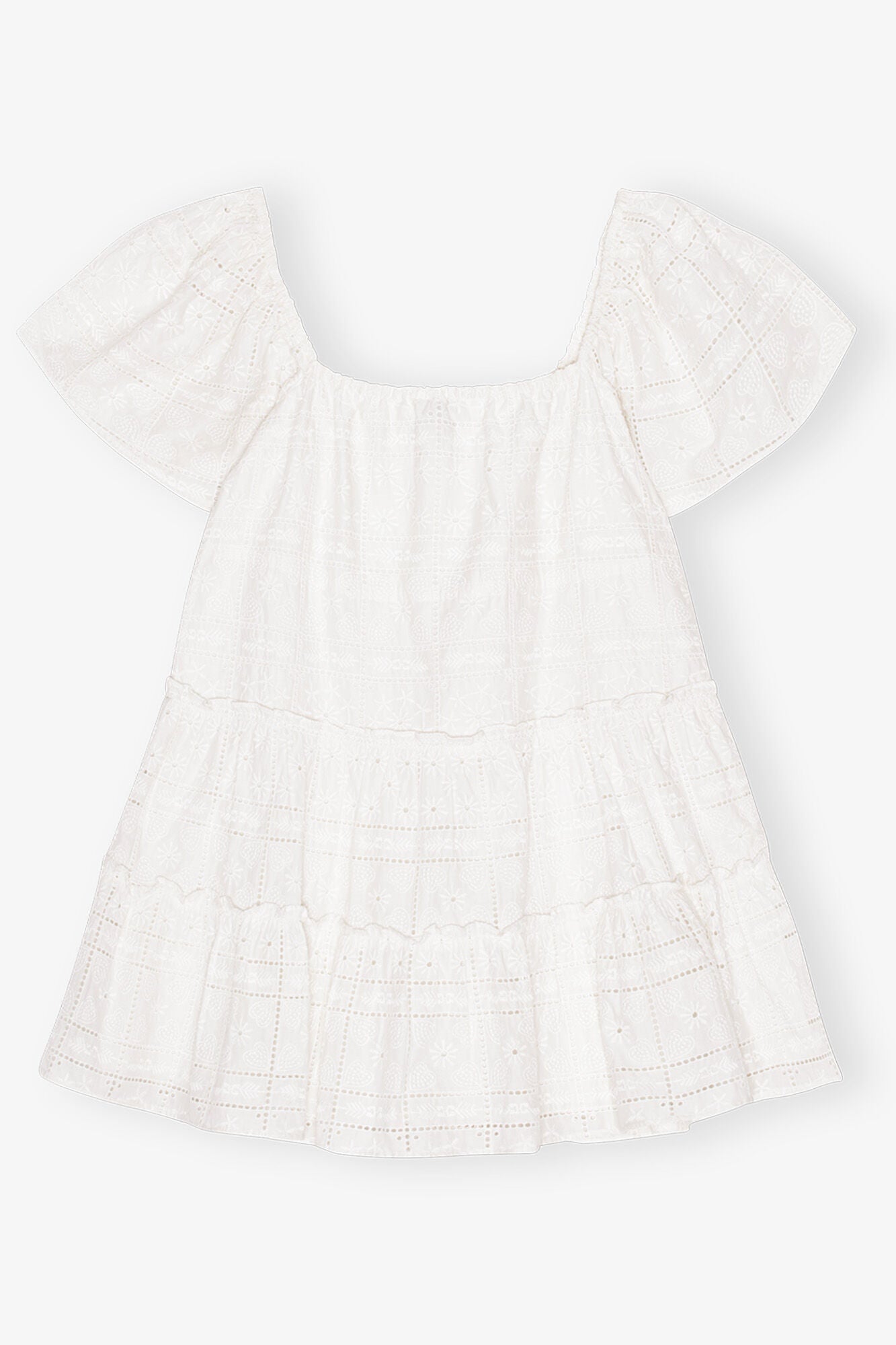 White Broderie Anglaise Layer Dress | Egret