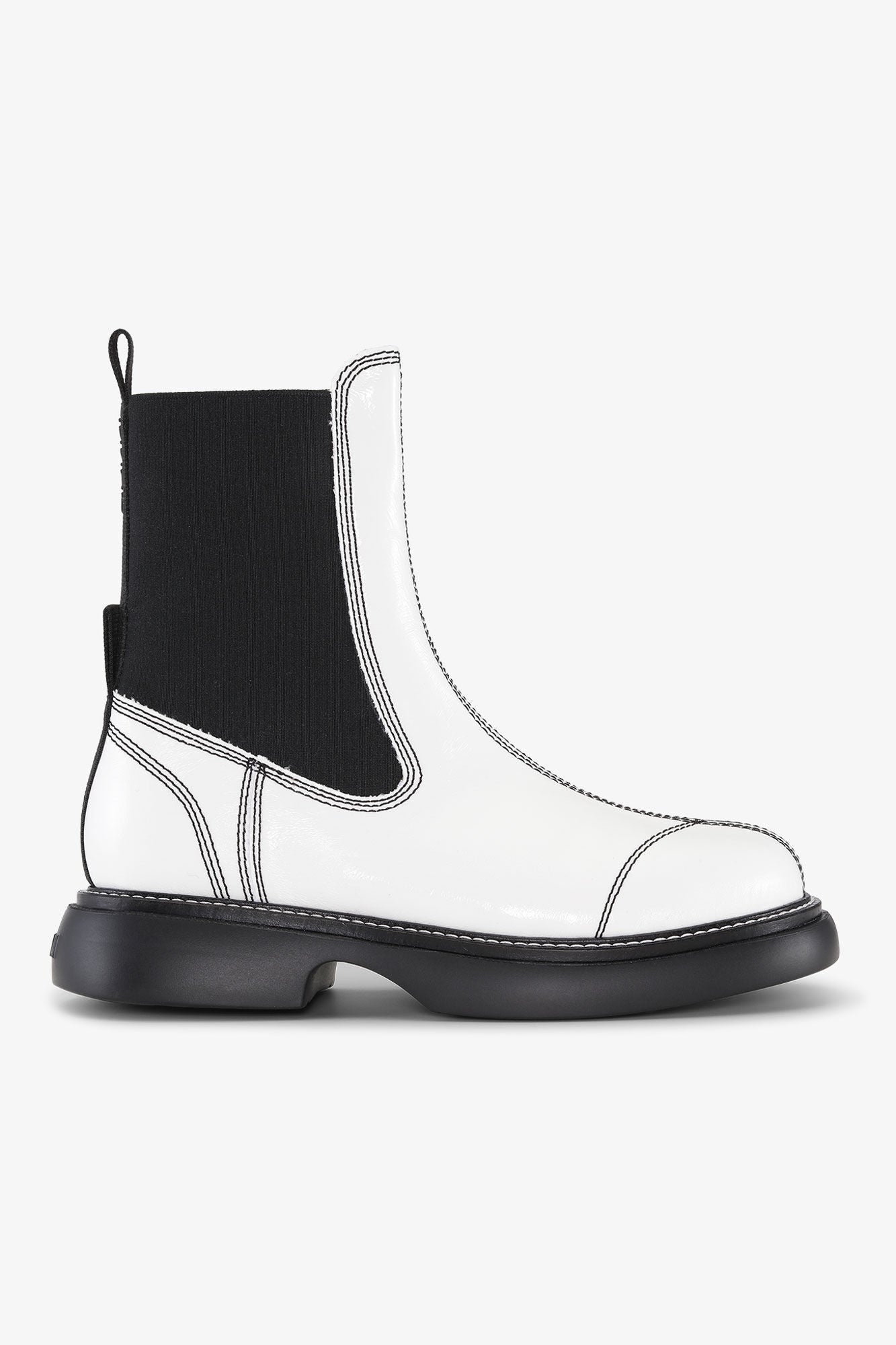 White Mid Chelsea Boots | Egret