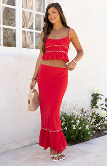 Wiatt Maxi Skirt | Red