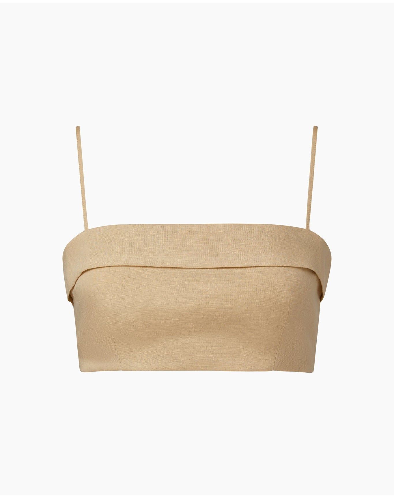 Women | Air Linen Foldover Cropped Top | Jute