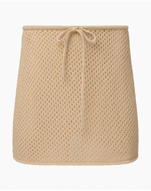 Women | Crochet Knit Mini Skirt | Sandshell