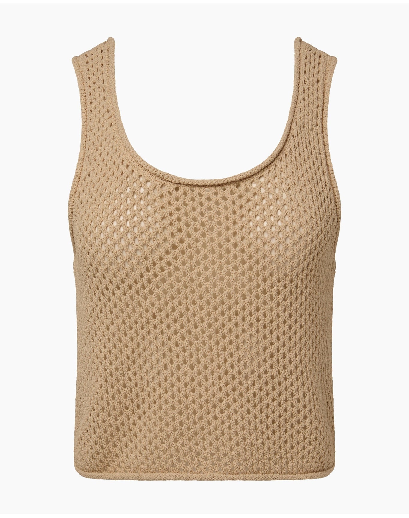 Women | Crochet Knit Scoop Tank | Sandshell