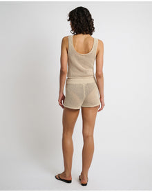 Women | Crochet Knit Scoop Tank | Sandshell