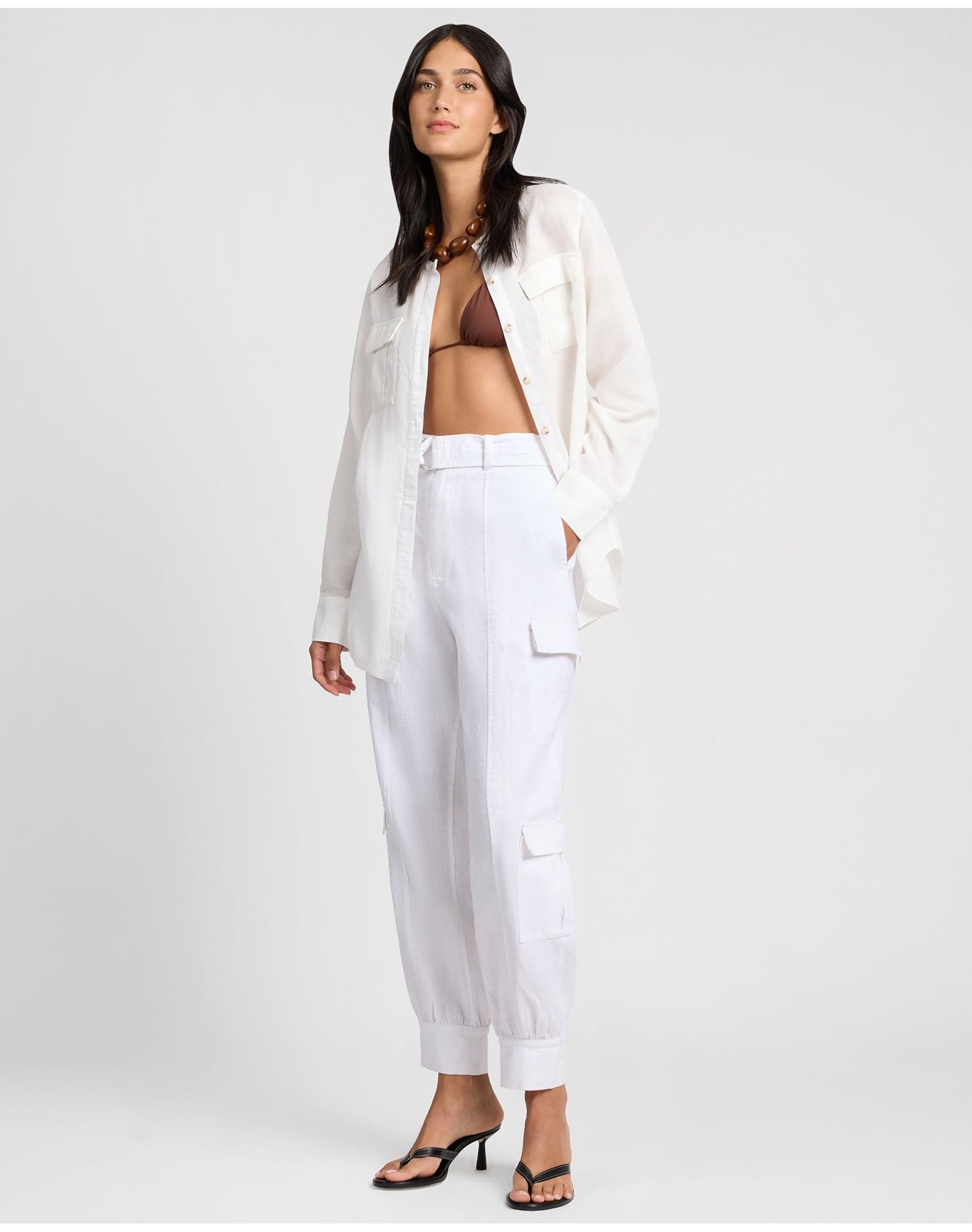 Women | Linen Utility Pant | White