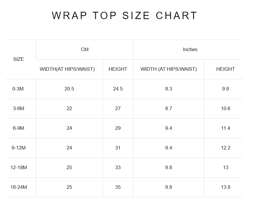Product size guide